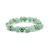 7Pcs 7 Style Natural & Synthetic Mixed Gemstone Chips & Lampwork Evil Eye Stretch Bracelets Set for Women BJEW-JB08746-4