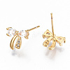 Brass Stud Earrings KK-T062-43G-NF-2