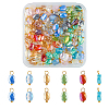 SUPERFINDINGS 100Pcs 5 Colors Electroplate Glass Pendants FIND-FH0005-09-1