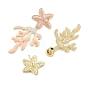 Coral with Starfish Enamel Stud Earrings EJEW-M005-05A-02-2