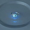 Luminous Brass Paw Print and Heart Open Cuff Ring LUMI-PW0001-112S-01-1