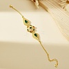 Vintage & Bohemian Brass Pave Cubic Zirconia Link Bracelets for Women CK4218-1
