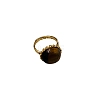 Natural Tiger Eye Half Round Adjustable Ring PW-WG44366-01-3