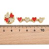 Brass Micro Pave Clear Cubic Zirconia and Enamel Connector Charms AL-CBA6E16-01G-A-2
