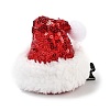 Sequins Christmas Hat Polyester Alligator Hair Clips for Women Girl AJEW-M012-03B-1