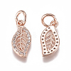 Brass Micro Pave Cubic Zirconia Charms ZIRC-F111-17-3