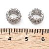 Brass Micro Pave Clear Cubic Zirconia Beads KK-U028-28P-3