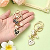 Heart & Bowknot Alloy Enamel Pendant Keychain KEYC-YW00133-01-5