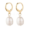 Natural Pearl Dangle Leverback Earrings for Women EJEW-JE04748-1