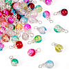 78Pcs 13 Colors Transparent Spray Painting Crackle Glass Charms PALLOY-TAC0088-2