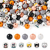 160Pcs 11 Styles Printed Cat & Dog Wood Beads WOOD-TA0001-74-1