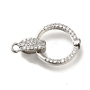 Brass Micro Pave Clear Cubic Zirconia Fold Over Clasps KK-H480-28P-1