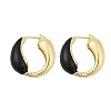 Brass Enamel Stud Earrings EJEW-M082-03G-2