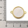 Rack Plating Brass Micro Pave Clear Cubic Zirconia Flat Round Connector Charms KK-I718-47G-01-3