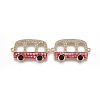 Brass Micro Pave Cubic Zirconia Links ZIRC-F113-03-G-2