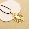 Bohemian Style Zinc Alloy Pendant Black Waxed Cord Necklaces for Women FS-WG15105-02-1