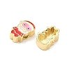 Christmas Brass Enamel Beads KK-I474-G19-2