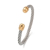 304 Stainless Steel Cuff Bangles BJEW-M136-01B-PG-4