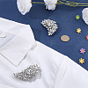 2Pcs Flower Alloy Rhinestone Brooch JEWB-FG0001-70B-4