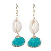 Natural Mixed Cowrie Shell Dangle Earrings EJEW-JE07223-3