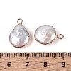 Electroplated Natural Keshi Pearl Flat Round Pendants PEAR-S018-02C-01B-3