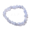 Natural Blue Lace Agate Beaded Stretch Bracelets BJEW-F414-02B-12-2