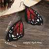 Bohemian Style Green Butterfly Wing Glass Bead Handmade Dangle Earrings TT3969-5