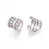 Brass Micro Pave Clear Cubic Zirconia and ABS Imitation Pearl Cuff Earrings KK-T074-39P-3