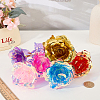 24Pcs 6 Colors Plastic Artificial Rose Flower for Valentine's Day AJEW-WR0003-66-3