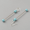 Iron & 201 Stainless Steel Dangle Earring Findings EJEW-WH20006-12A-2