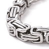 201 Stainless Steel Byzantine Chain Bracelets for Mens BJEW-V0345-01-2