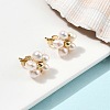 Brass & Natural Cultured Freshwater Pearl Stud Earrings EJEW-JE07492-1