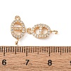 Brass Micro Pave Clear Cubic Zirconia Links KK-T082-10G-3