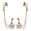 Light Gold 304 Stainless Steel Cuff Earring Chains with Rhinestone EJEW-JE05684-03-1