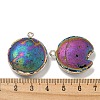 Electroplated Natural Druzy Agate Pendants G-A229-01D-3