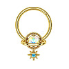 304 Stainless Steel Nose Ring with Brass Pave Clear AB Cubic Zirconia Planet Charms FS-WG57CFD-03-1