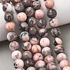 Natural Pink Zebra Jasper Round Bead Strands G-E334-10mm-11-9