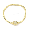 Brass Micro Pave Clear Cubic Zirconia Link Bracelets BJEW-S158-15G-4