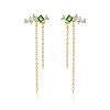 925 Sterling Silver Cable Chain Ear Studs EJEW-BB35501-1