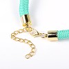 Trendy Nylon Brass Bib Statement Necklaces NJEW-JL030-02-5