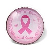 Breast Cancer Awareness Ribbon Glass Brooches JEWB-L019-01K-1