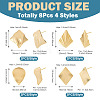 8Pcs 4 Styles Brass Stud Earring Findings EJEW-TA0008-64-2