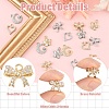 16Pcs 8 Styles Rack Plating Brass Micro Pave Cubic Zirconia Charms ZIRC-YW0001-30-5