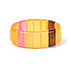 Transparent Resin Stripe Pattern Finger Ring for Women RJEW-T022-017-5