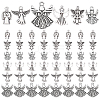   72Pcs 6 Style Tibetan Style Alloy Pendants FIND-PH0005-50-1