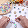 50Pcs Rainbow Iridescent Printed Opaque Acrylic Beads OACR-SP0002-13B-3