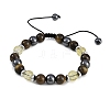 Non-Magnetic Synthetic Hematite & Synthetic Citrine & Natural Yellow Tiger Eye Round Beaded Braided Bracelets for Men Women BJEW-JB11185-03-1