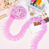 8 Yard Polyester Pleated Lace Ribbon OCOR-WH0078-159B-4