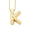 Brass & Plastic Pearl Letter Pandent Box Chain Necklaces for Women NJEW-U017-01G-11-1