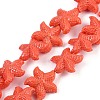 Synthetic Coral Dyed Carved Beads Strands CORA-K009-06C-02-1